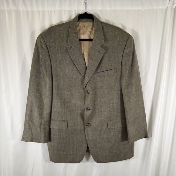 Lauren Ralph Lauren Other - Lauren Ralph Lauren Silk Wool Blazer Men 46R Beige Inside Pockets 3 Button Front